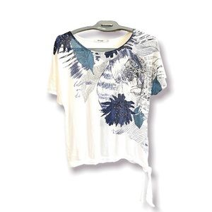 Desigual Embellished Tie Side T Shirt Size S